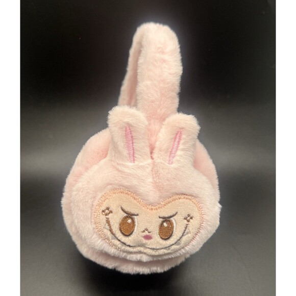 Pink Faux Fur Fluffy Plush Labubu Kids Earmuffs - Picture 1 of 5